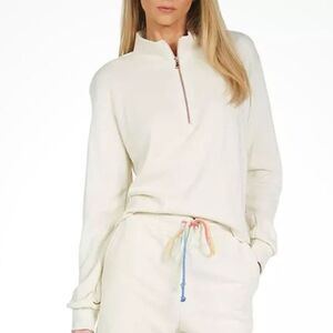 Michael Lauren Cream Quarter-Zip Sweatshirt